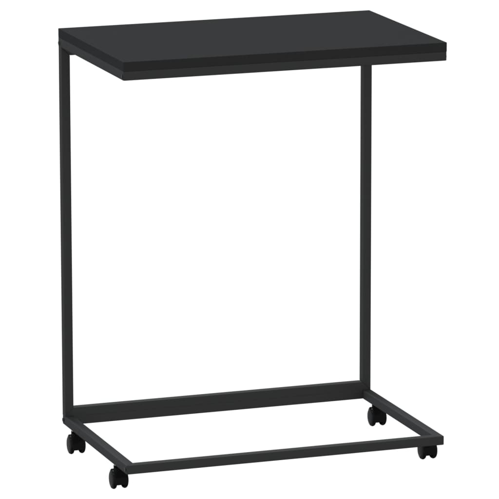 Table d'appoint avec roues Noir 55x35x70 cm Bois d'ingénierie - XIOS