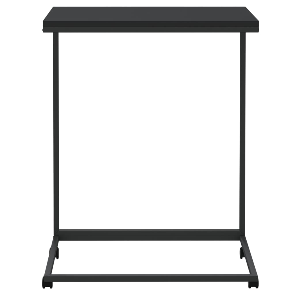 Table d'appoint avec roues Noir 55x35x70 cm Bois d'ingénierie - XIOS