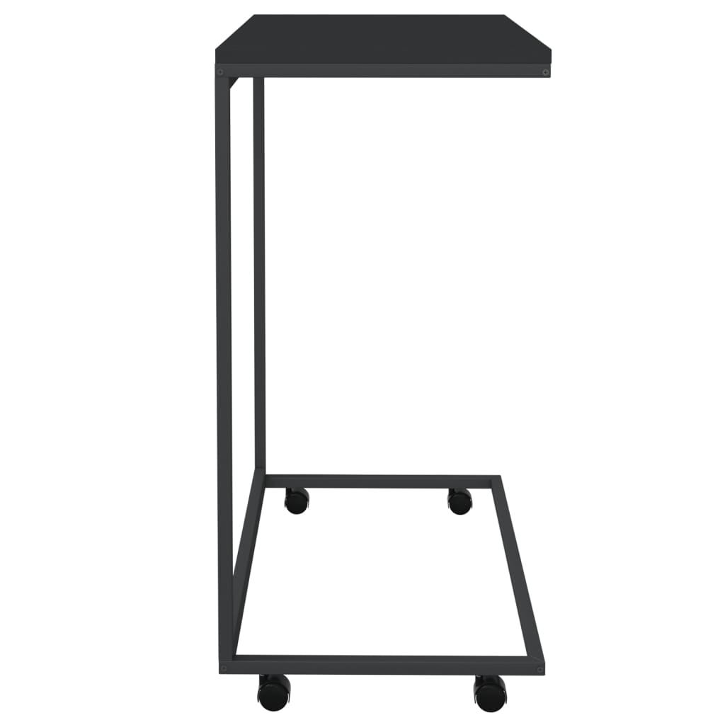 Table d'appoint avec roues Noir 55x35x70 cm Bois d'ingénierie - XIOS