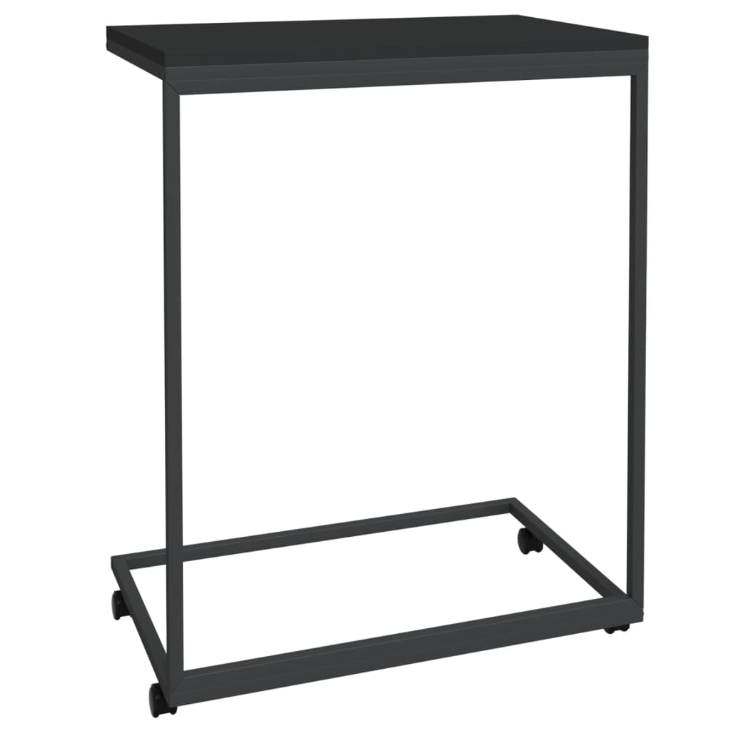 Table d'appoint avec roues Noir 55x35x70 cm Bois d'ingénierie - XIOS