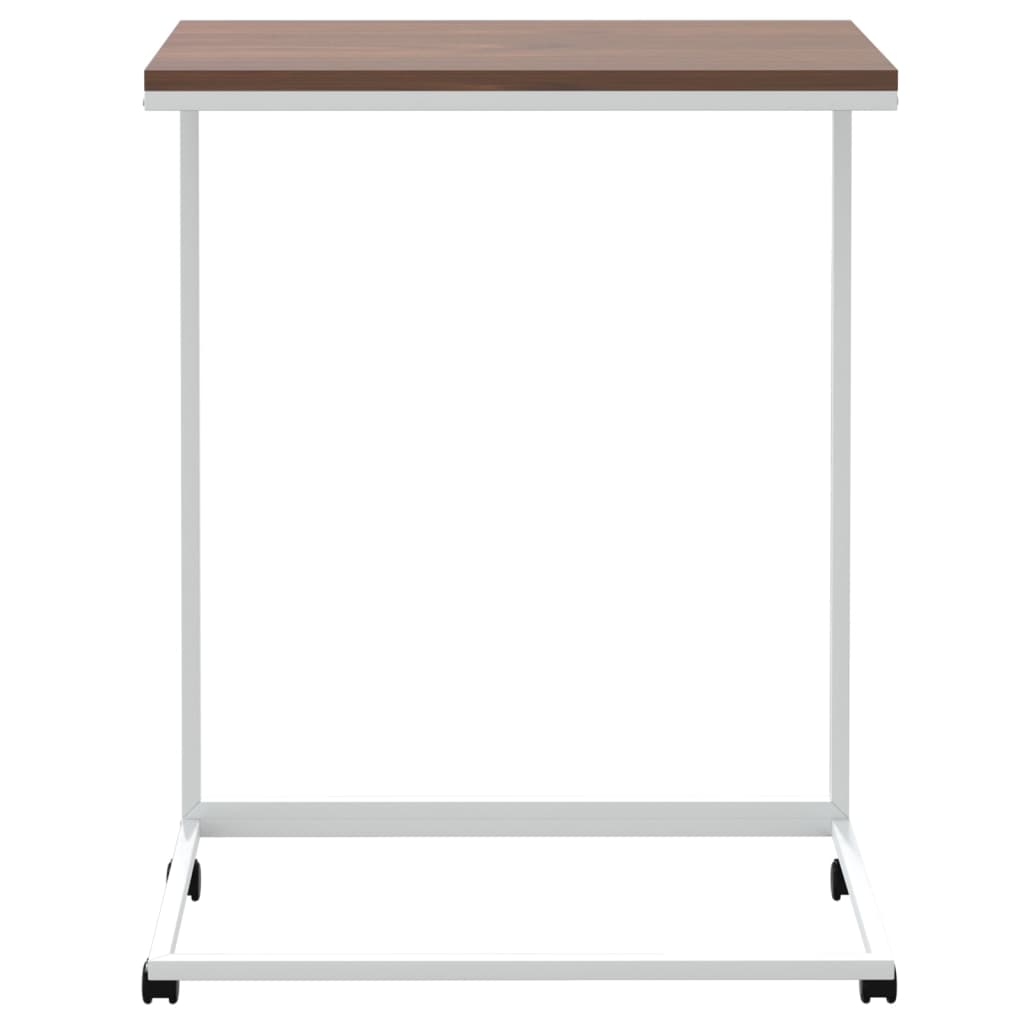 Table d'appoint avec roues Blanc 55x35x70 cm Bois d'ingénierie - XIOS