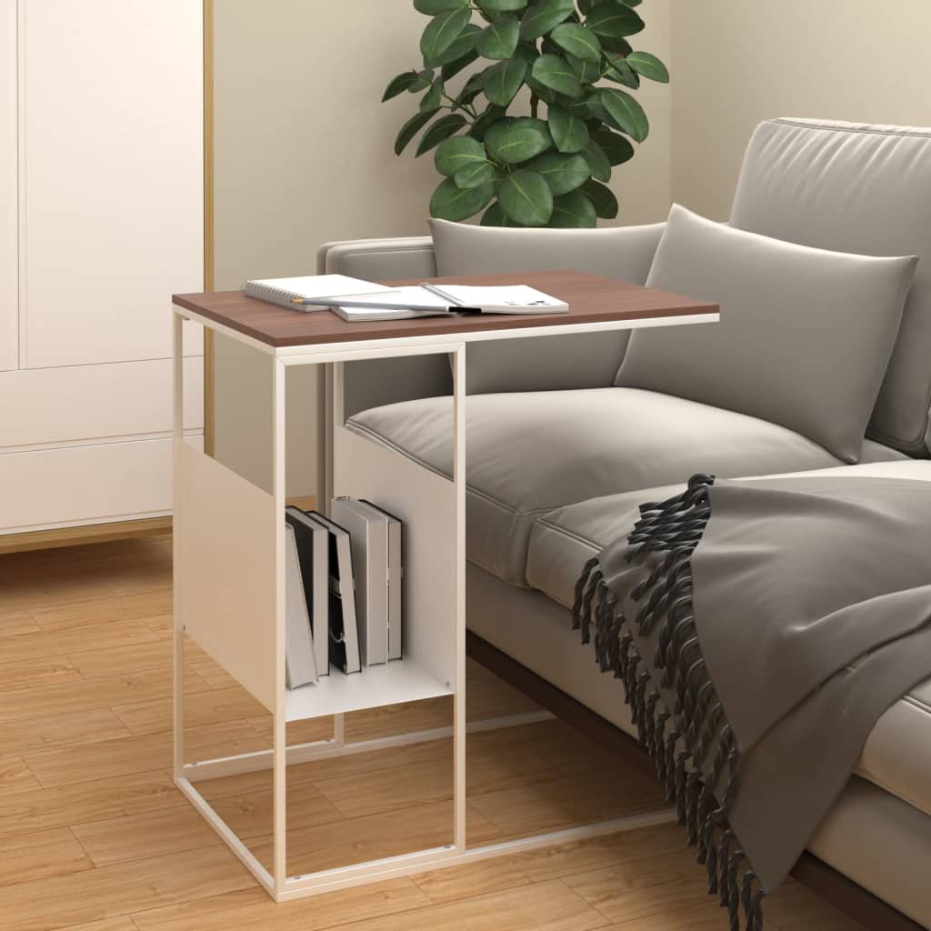Table d'appoint Blanc 55x36x59,5 cm Bois d'ingénierie - XIOS