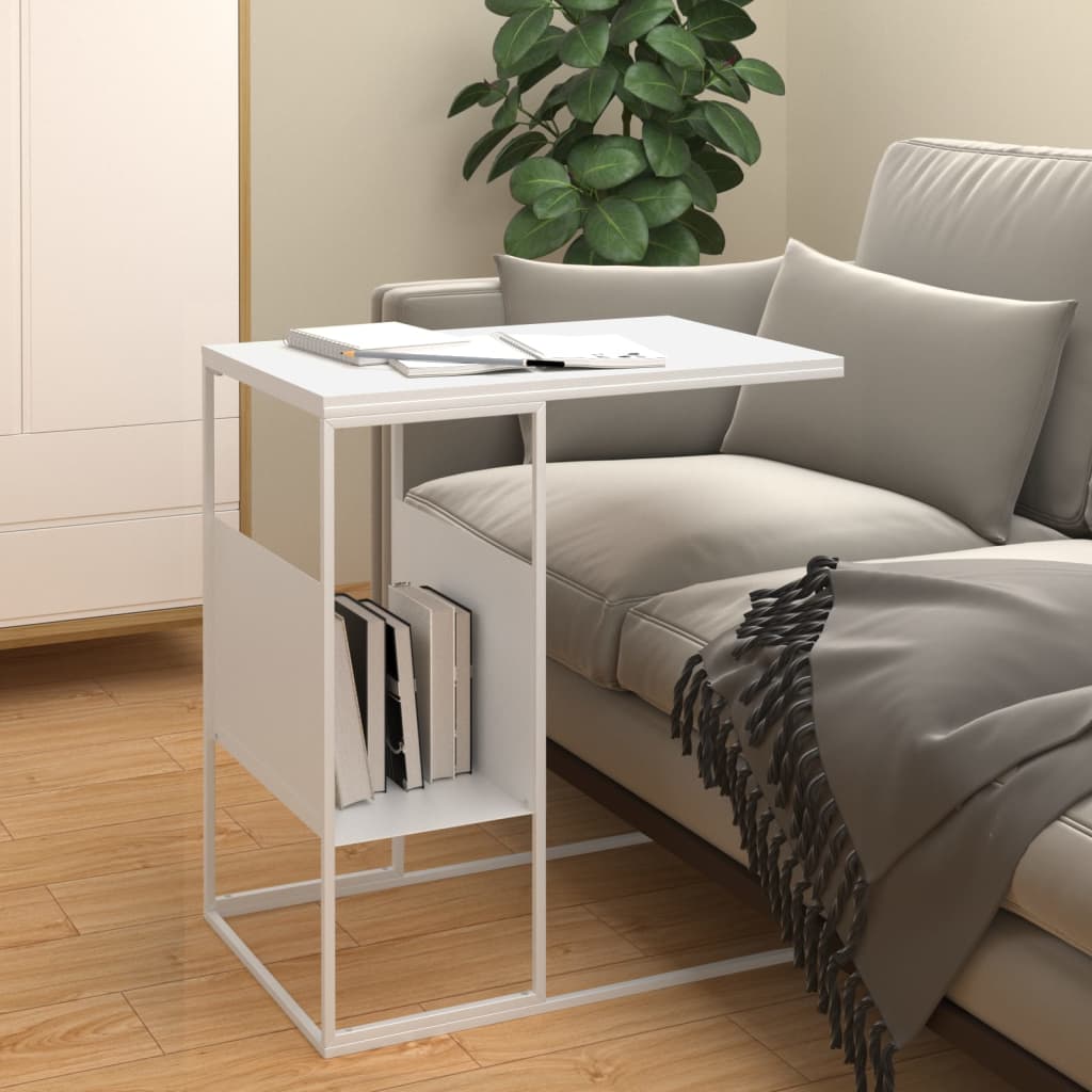 Table d'appoint Blanc 55x36x59,5 cm Bois d'ingénierie - XIOS