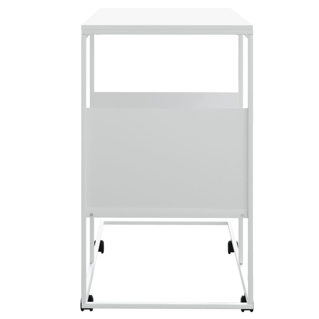 Table d'appoint avec roues blanc 55x36x63,5cm bois d'ingénierie - XIOS