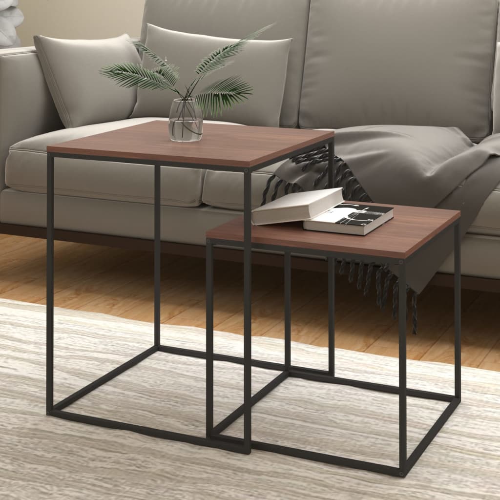 Ensemble de table basse 2 pcs Bois d'ingénierie et métal - XIOS