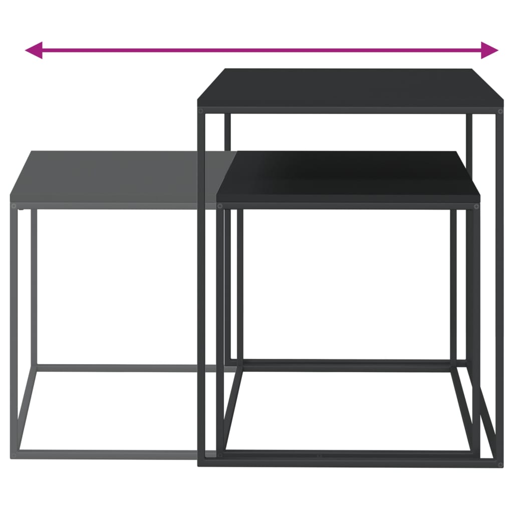 Ensemble de table basse 2 pcs Bois d'ingénierie et métal - XIOS