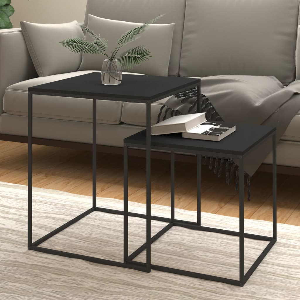Ensemble de table basse 2 pcs Bois d'ingénierie et métal - XIOS