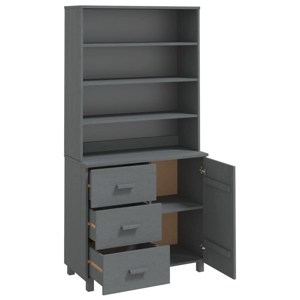 Buffet HAMAR Bois massif de pin Gris foncé - XIOS