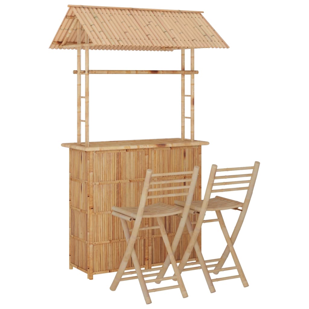 Mobilier de bar 3 pcs Bambou - XIOS