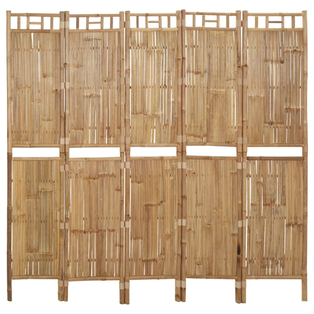 Cloison de séparation 5 panneaux Bambou 200x180 cm XIOS