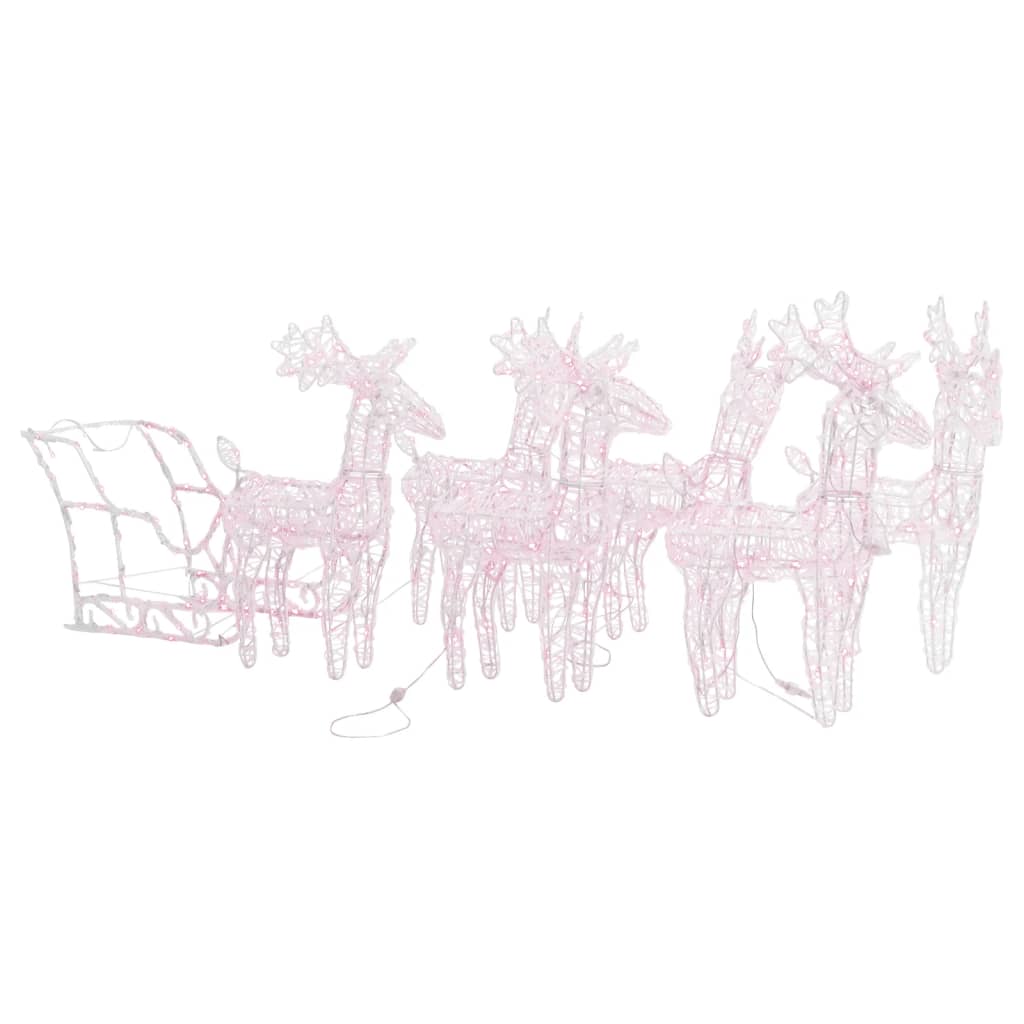 Décoration de Noël Rennes et traîneau 320 LED Acrylique - XIOS