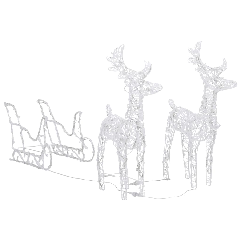 Décoration de Noël Rennes et traîneau 320 LED Acrylique - XIOS
