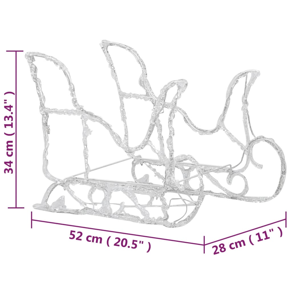 Décoration de Noël Rennes et traîneau 320 LED Acrylique - XIOS