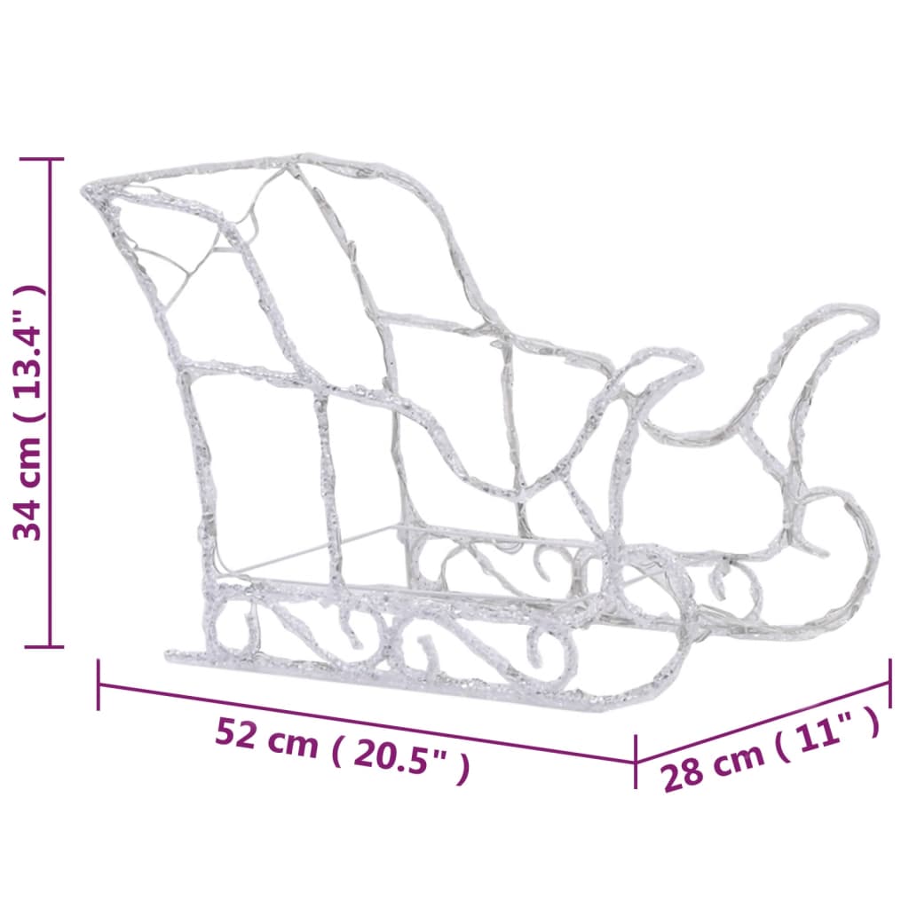 Décoration de Noël Rennes et traîneau 320 LED Acrylique - XIOS