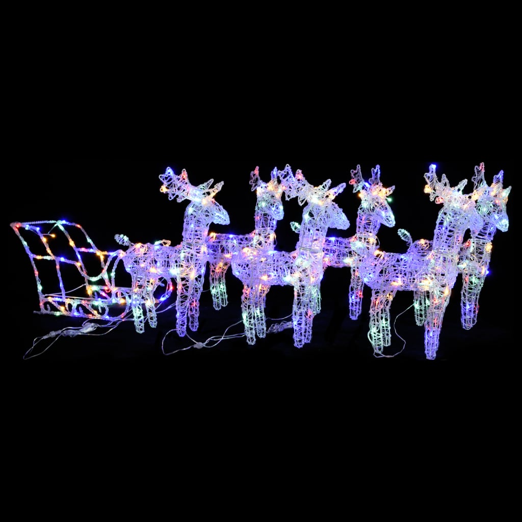 Décoration de Noël Rennes et traîneau 320 LED Acrylique - XIOS