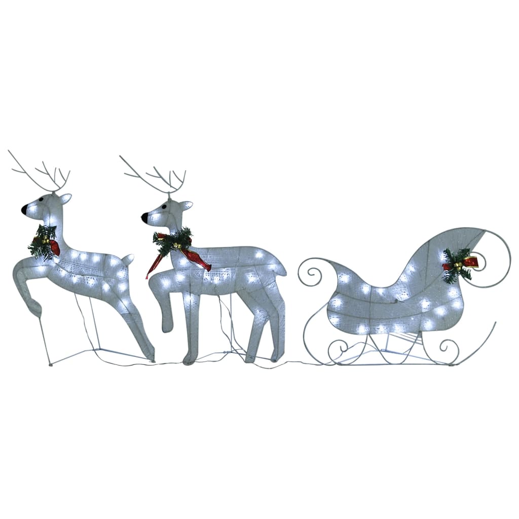 Décoration de Noël Renne et traîneau 100 LED extérieur blanc - XIOS