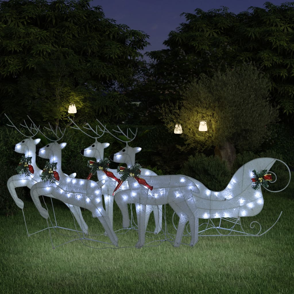 Décoration de Noël Renne et traîneau 100 LED extérieur blanc - XIOS