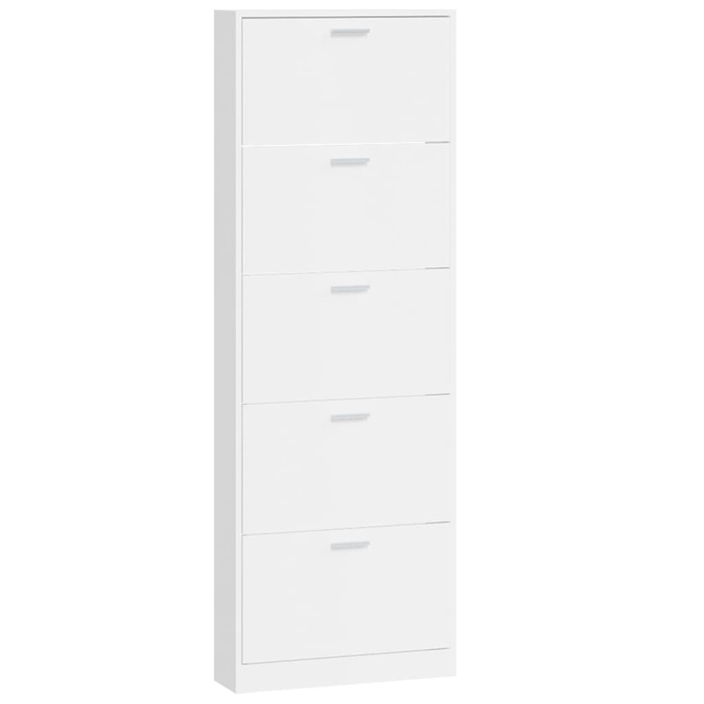 Armoire à chaussure Blanc brillant 59x17x169 cm Bois ingénierie - XIOS