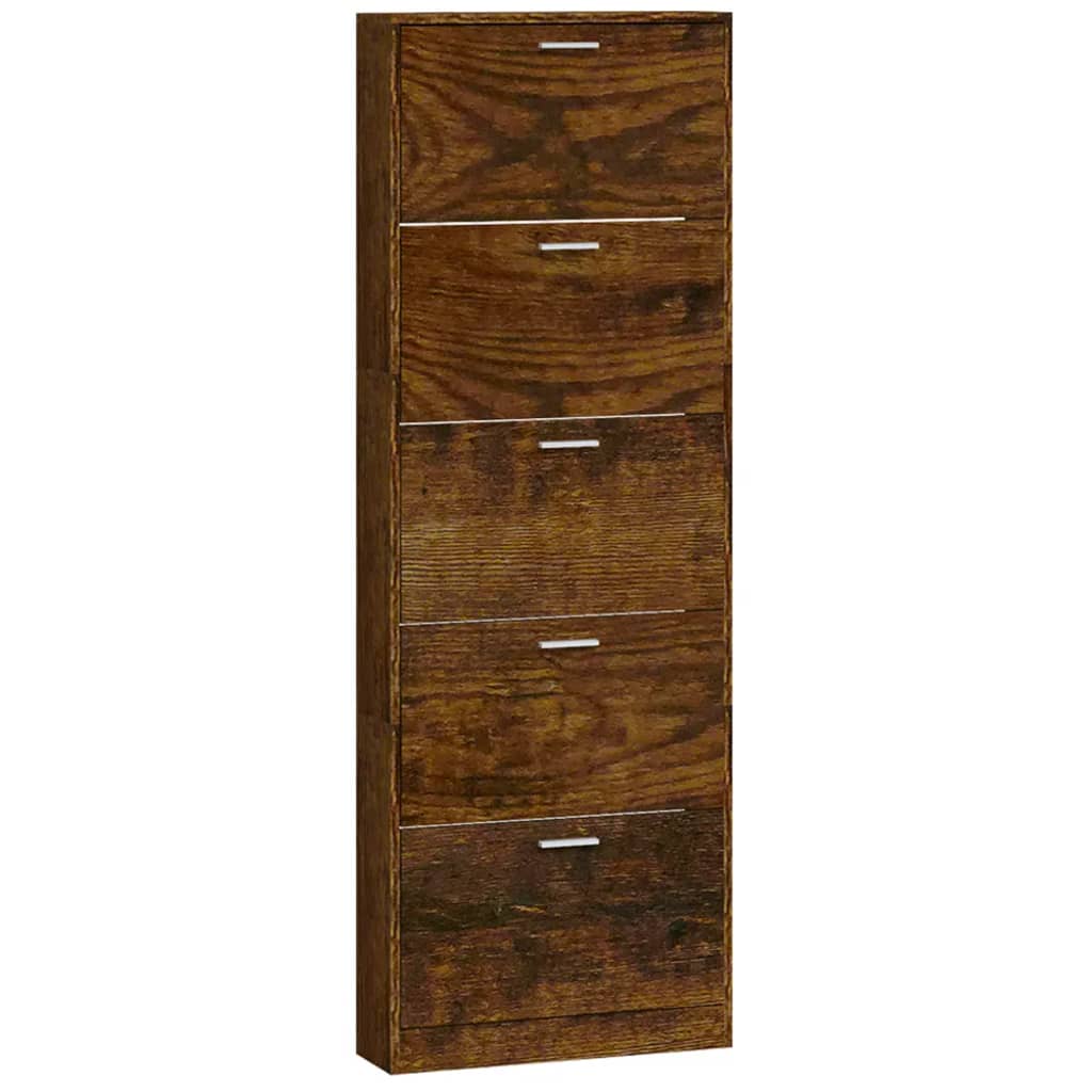 Armoire à chaussures Chêne fumé 59x17x169 cm Bois d'ingénierie - XIOS
