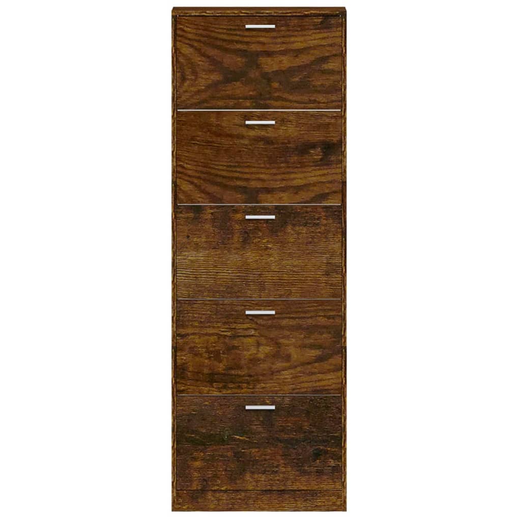 Armoire à chaussures Chêne fumé 59x17x169 cm Bois d'ingénierie - XIOS