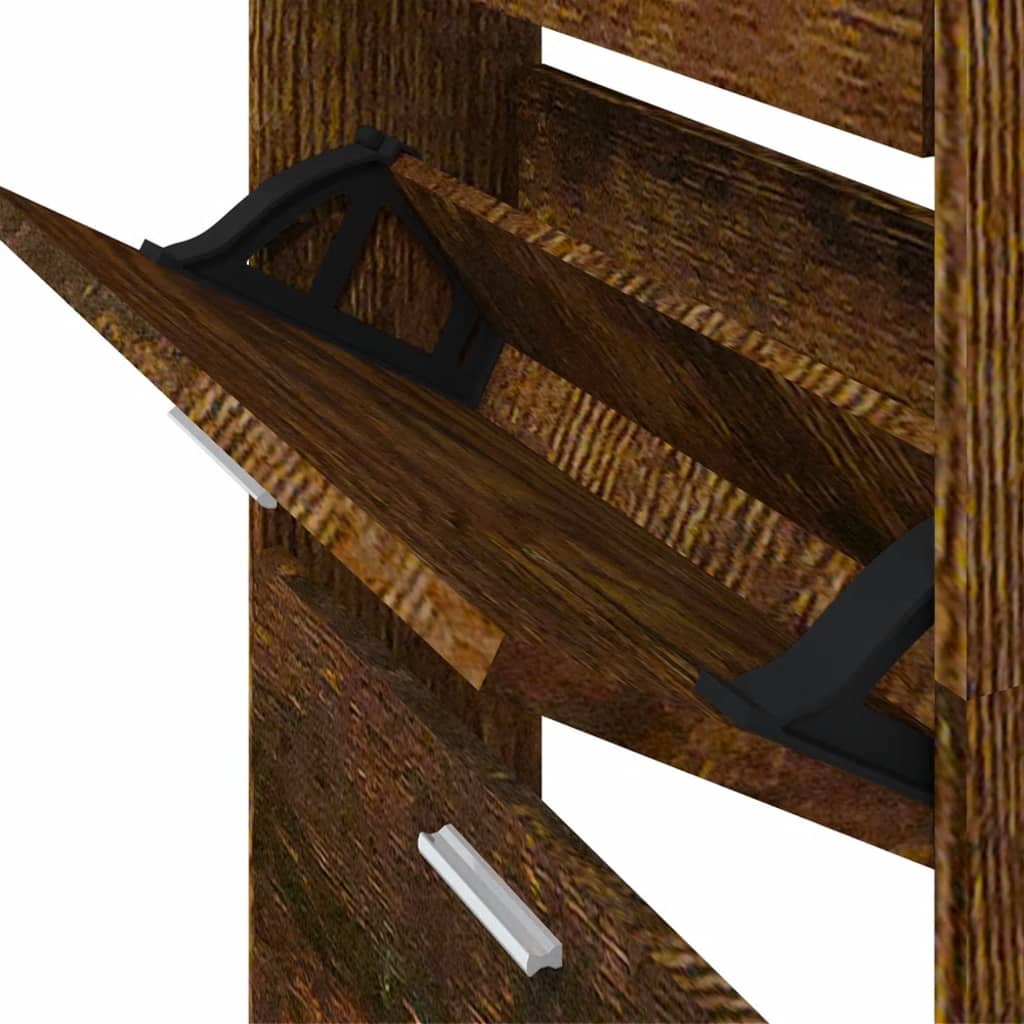 Armoire à chaussures Chêne fumé 59x17x169 cm Bois d'ingénierie - XIOS