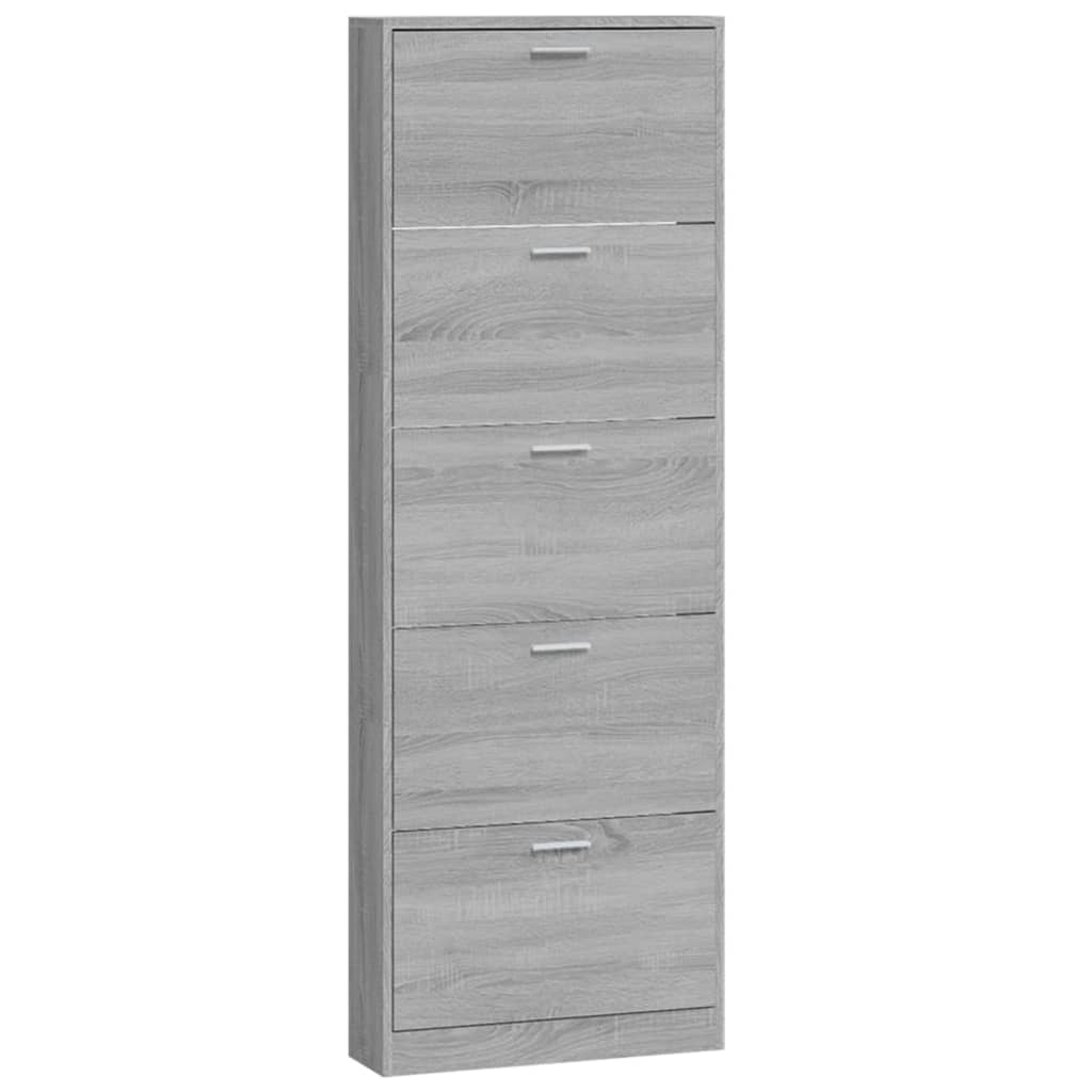 Armoire à chaussures Sonoma gris 59x17x169 cm Bois d'ingénierie - XIOS