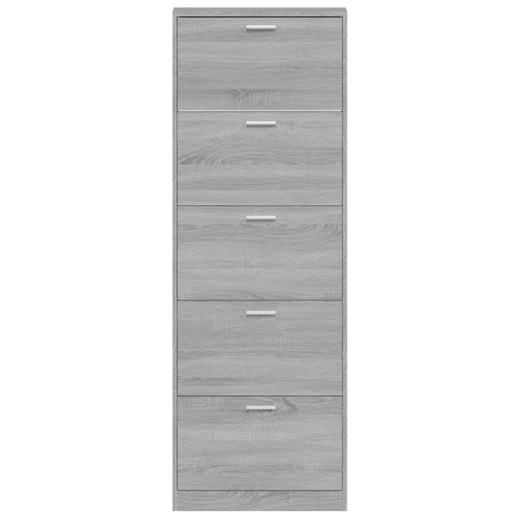 Armoire à chaussures Sonoma gris 59x17x169 cm Bois d'ingénierie - XIOS