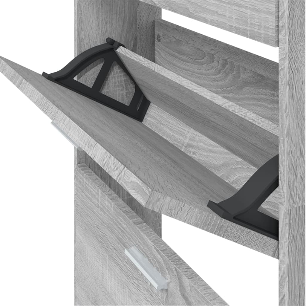 Armoire à chaussures Sonoma gris 59x17x169 cm Bois d'ingénierie - XIOS