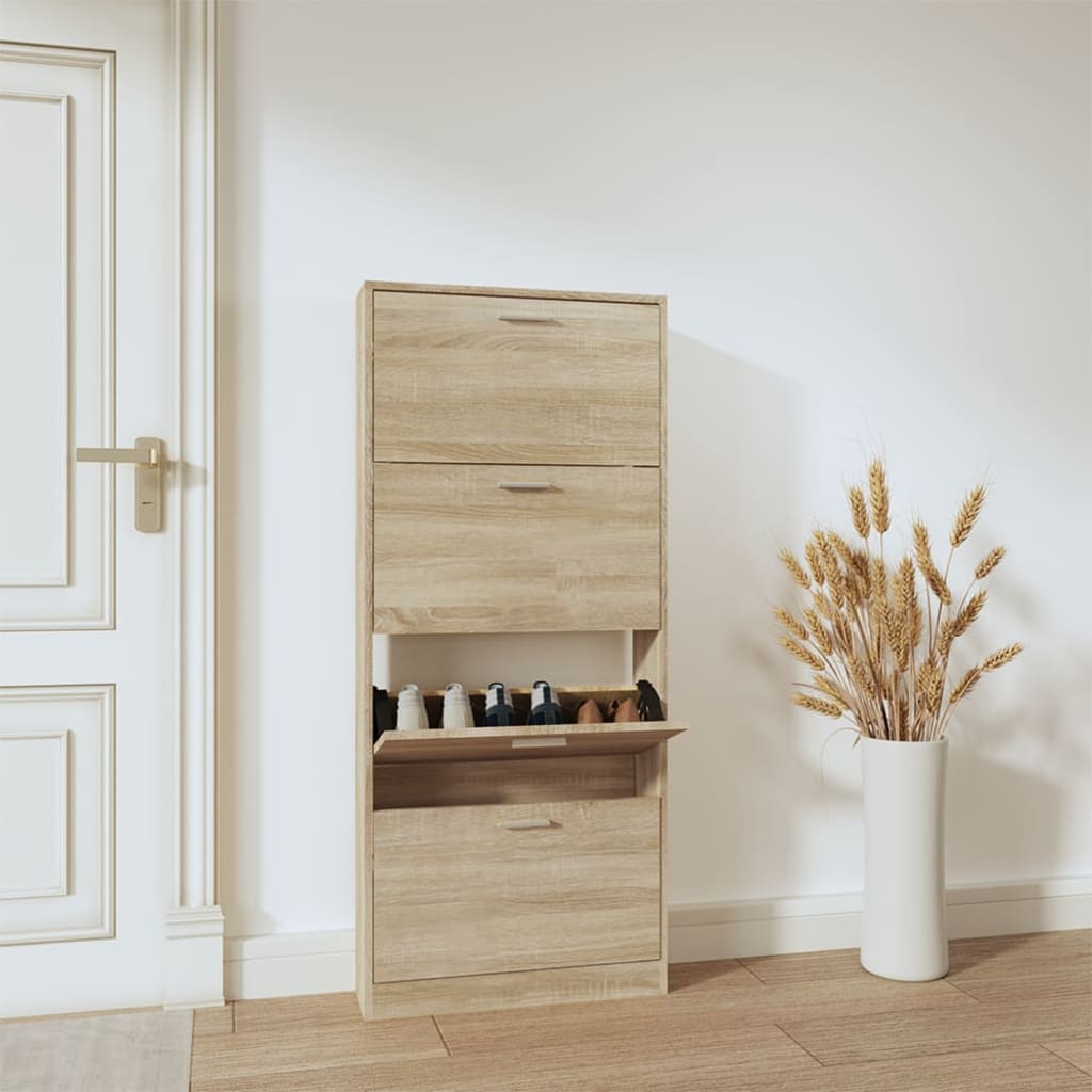 Armoire à chaussures Chêne 59x17x150 cm Bois d'ingénierie - XIOS