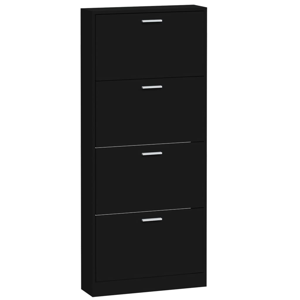 Armoire à chaussures Noir 59x17x150 cm Bois d'ingénierie - XIOS