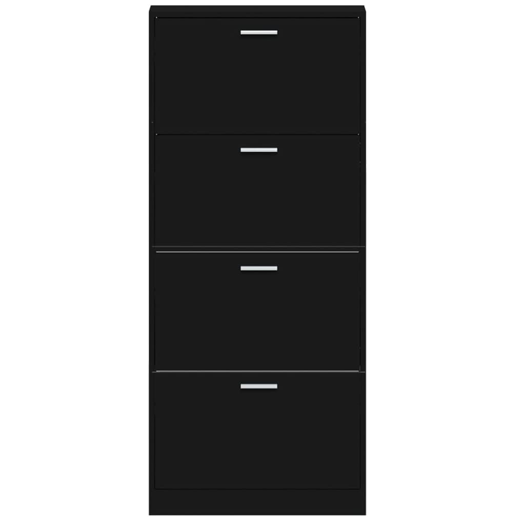 Armoire à chaussures Noir 59x17x150 cm Bois d'ingénierie - XIOS