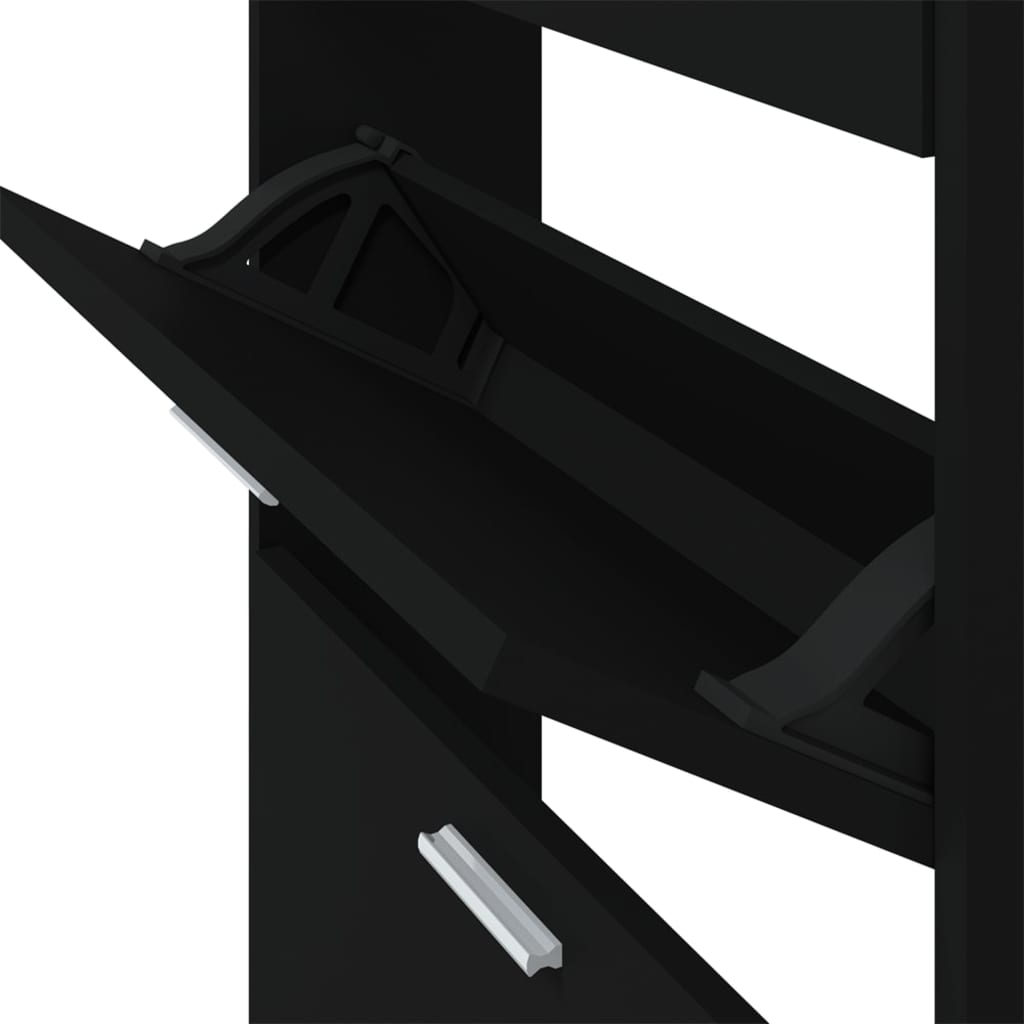 Armoire à chaussures Noir 59x17x150 cm Bois d'ingénierie - XIOS