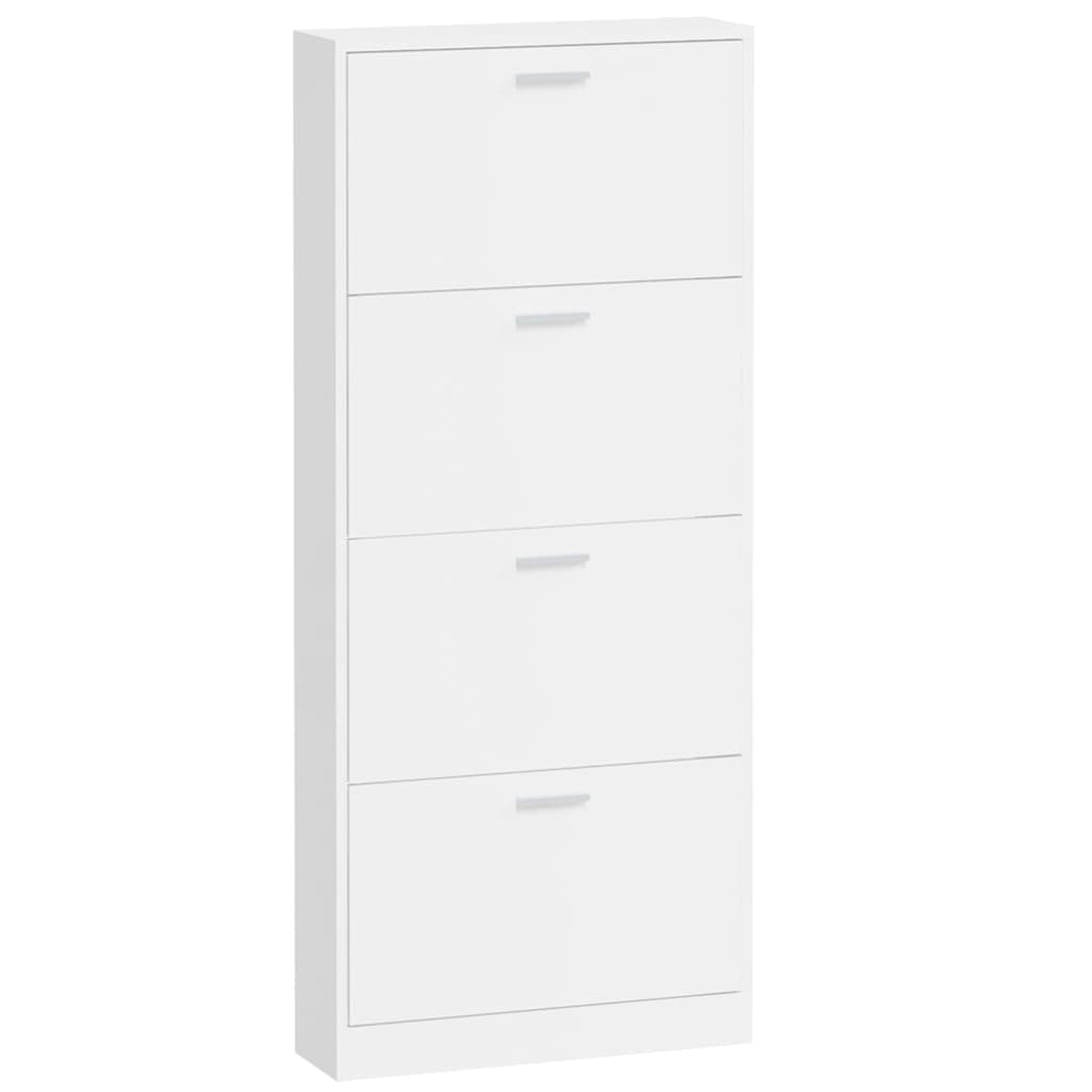 Armoire à chaussure Blanc brillant 59x17x150 cm Bois ingénierie - XIOS