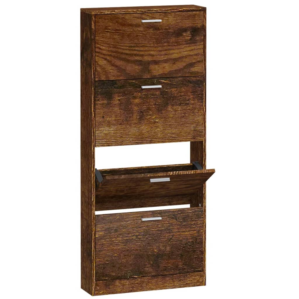 Armoire à chaussures Chêne fumé 59x17x150 cm Bois d'ingénierie - XIOS