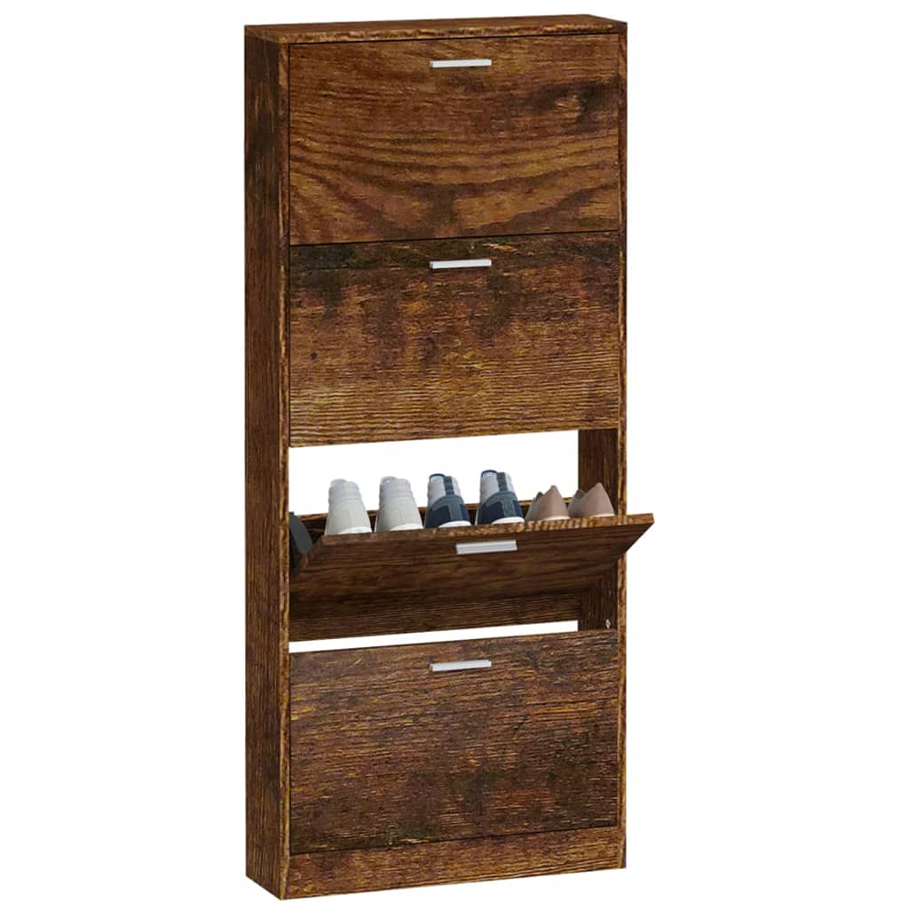 Armoire à chaussures Chêne fumé 59x17x150 cm Bois d'ingénierie - XIOS