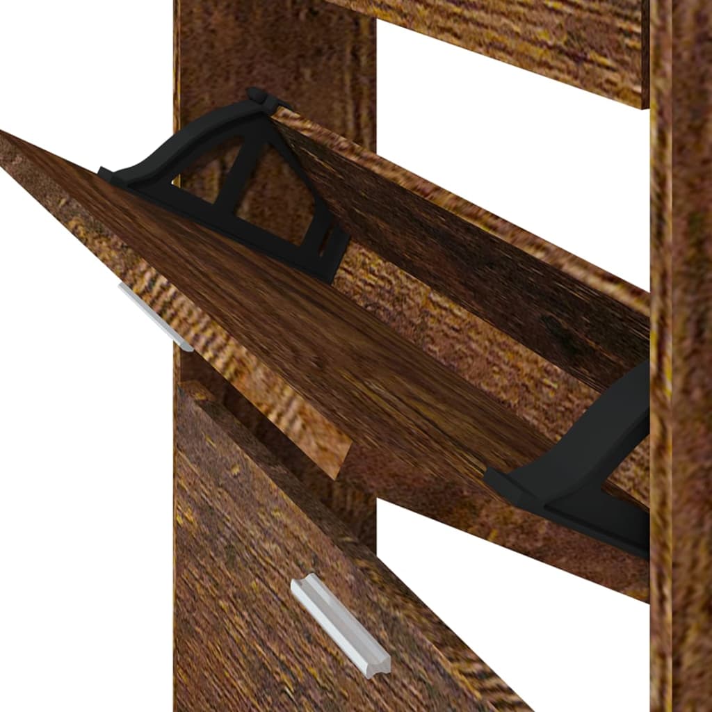 Armoire à chaussures Chêne fumé 59x17x150 cm Bois d'ingénierie - XIOS