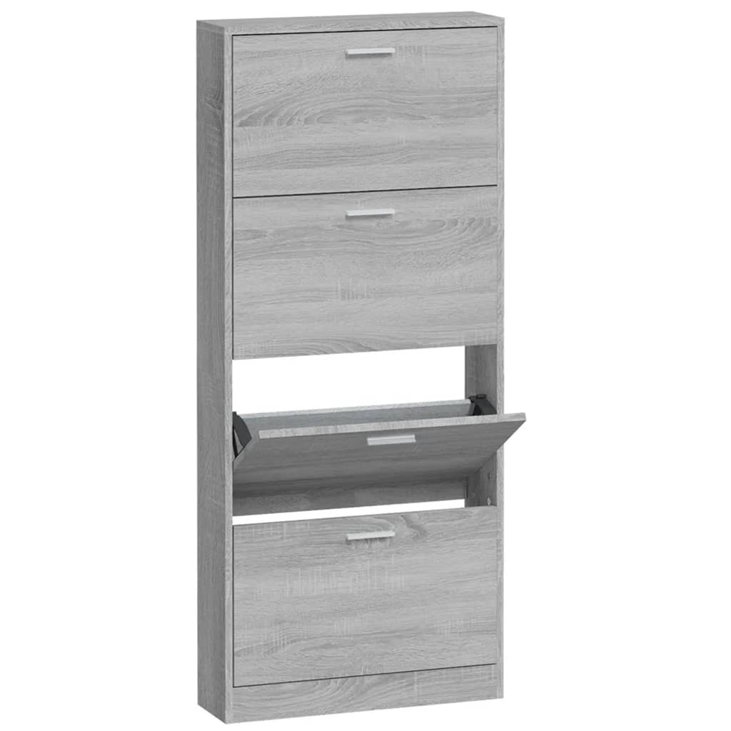 Armoire à chaussures Sonoma gris 59x17x150 cm Bois d'ingénierie - XIOS