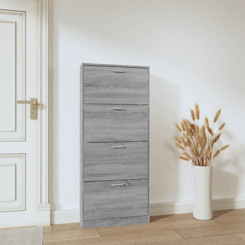Armoire à chaussures Sonoma gris 59x17x150 cm Bois d'ingénierie - XIOS