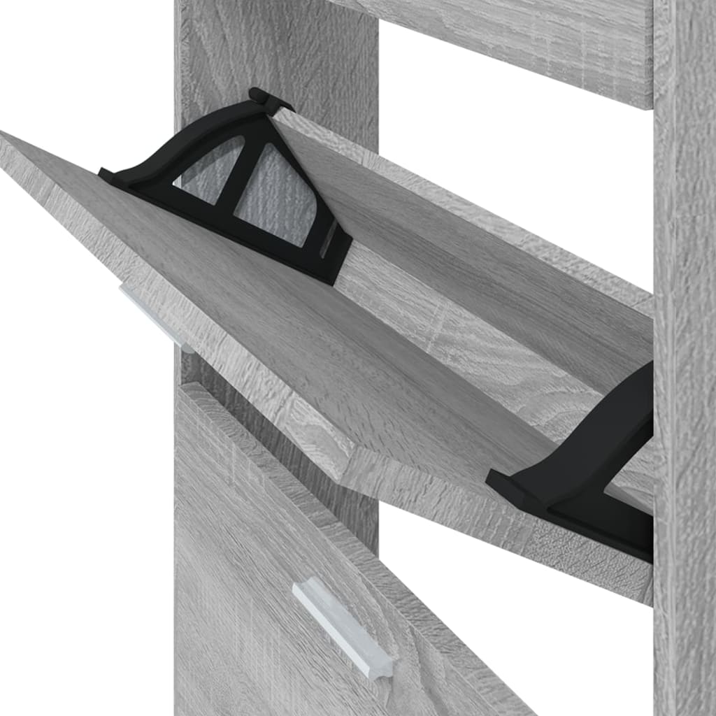 Armoire à chaussures Sonoma gris 59x17x150 cm Bois d'ingénierie - XIOS