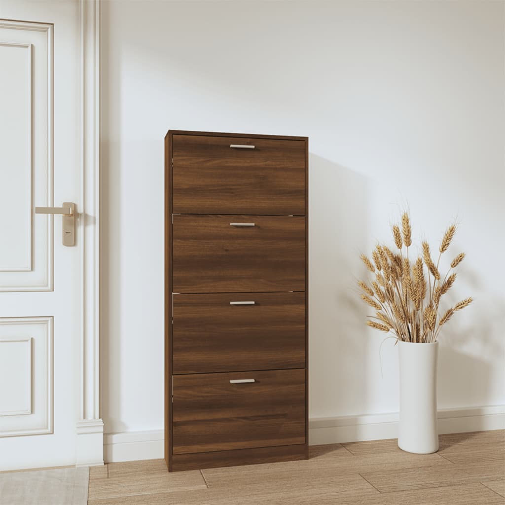 Armoire à chaussures Chêne marron 59x17x150cm Bois d'ingénierie - XIOS