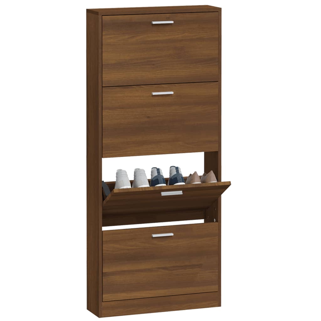 Armoire à chaussures Chêne marron 59x17x150cm Bois d'ingénierie - XIOS