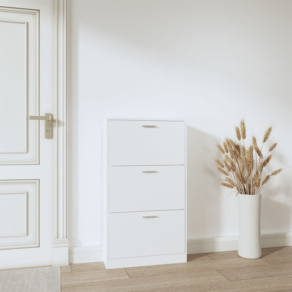 Armoire à chaussures Blanc 59x17x108 cm Bois d'ingénierie - XIOS