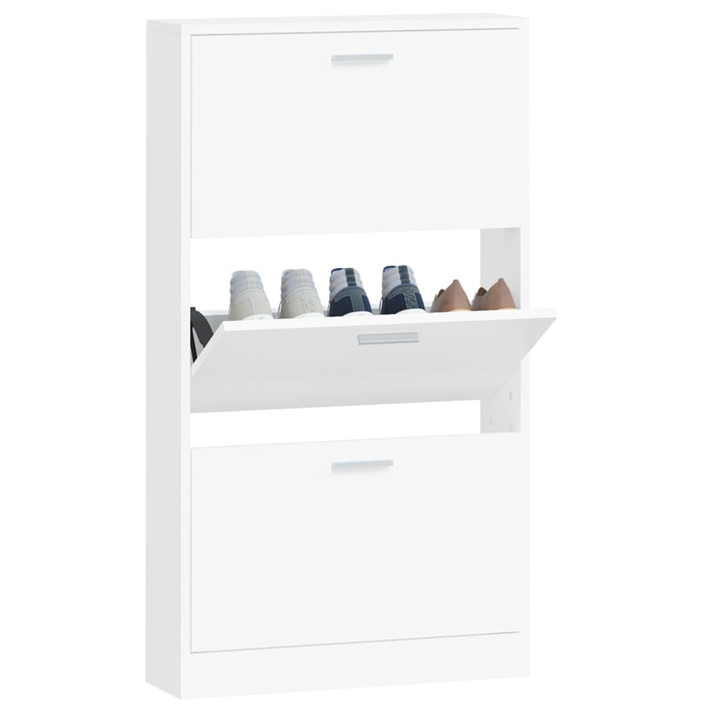 Armoire à chaussures Blanc 59x17x108 cm Bois d'ingénierie - XIOS