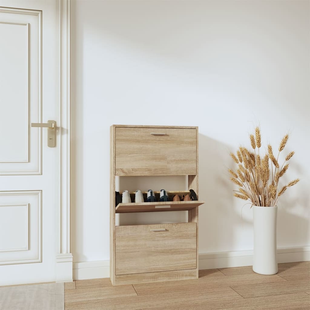 Armoire à chaussures Chêne 59x17x108 cm Bois d'ingénierie - XIOS
