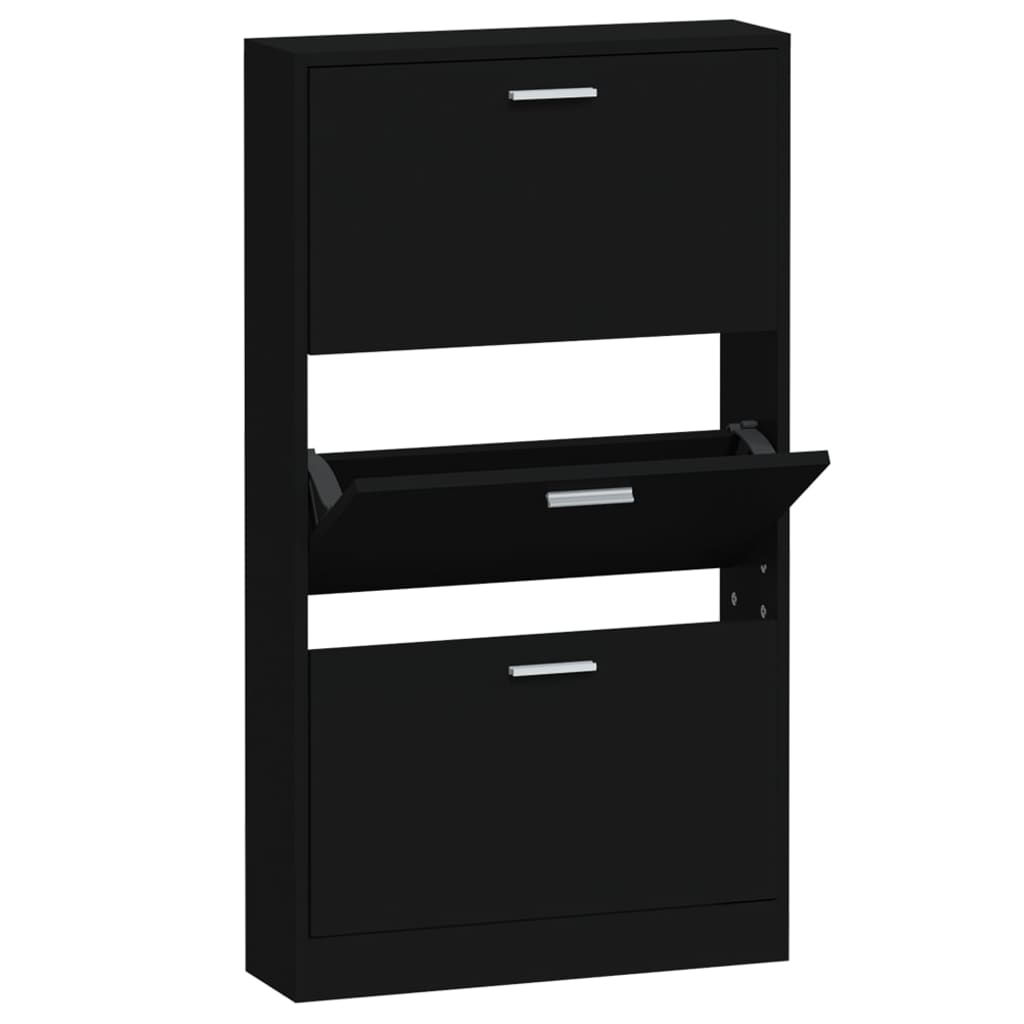 Armoire à chaussures Noir 59x17x108 cm Bois d'ingénierie - XIOS