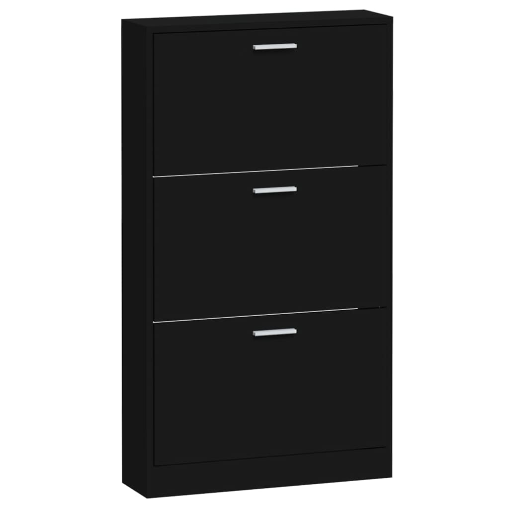Armoire à chaussures Noir 59x17x108 cm Bois d'ingénierie - XIOS