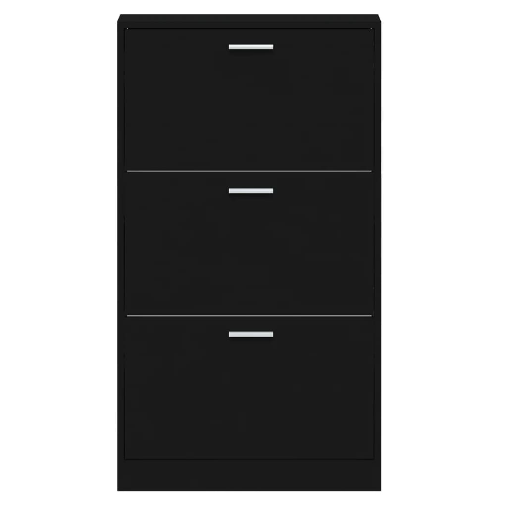 Armoire à chaussures Noir 59x17x108 cm Bois d'ingénierie - XIOS