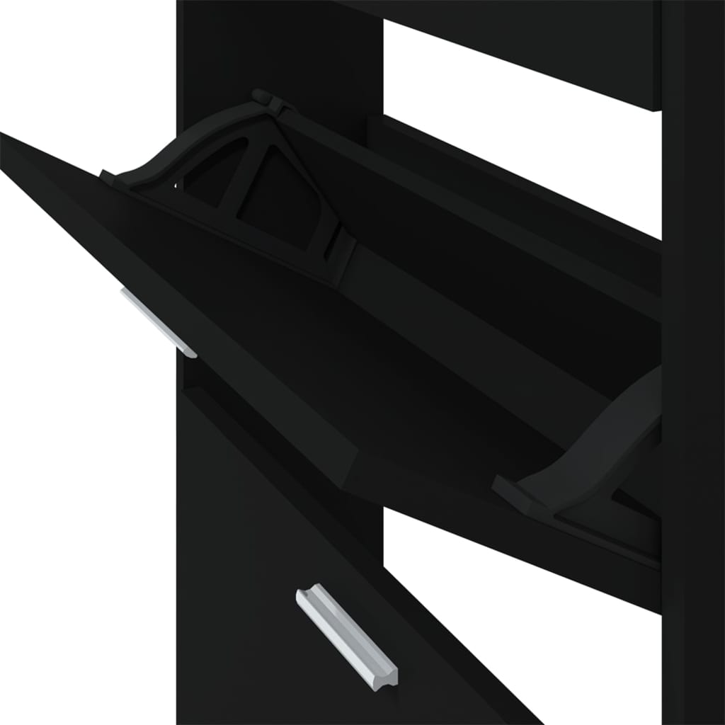 Armoire à chaussures Noir 59x17x108 cm Bois d'ingénierie - XIOS