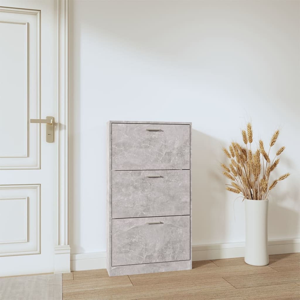 Armoire à chaussures Gris béton 59x17x108 cm Bois d'ingénierie - XIOS