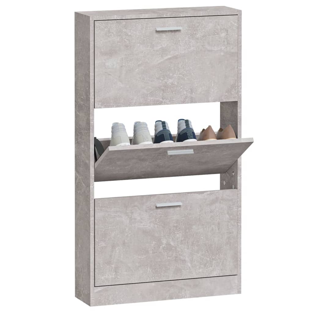 Armoire à chaussures Gris béton 59x17x108 cm Bois d'ingénierie - XIOS